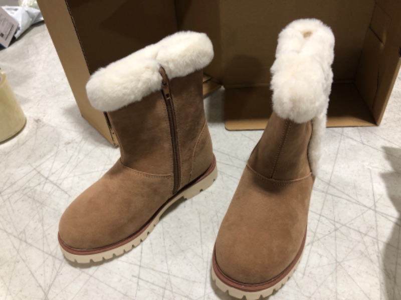 Photo 2 of  Girls YOUTH Snow Boots Winter Shoes Fuzzy Warm Boots(Toddler/Little Kids/Big Kids) SIZE 10 Toddler Brown