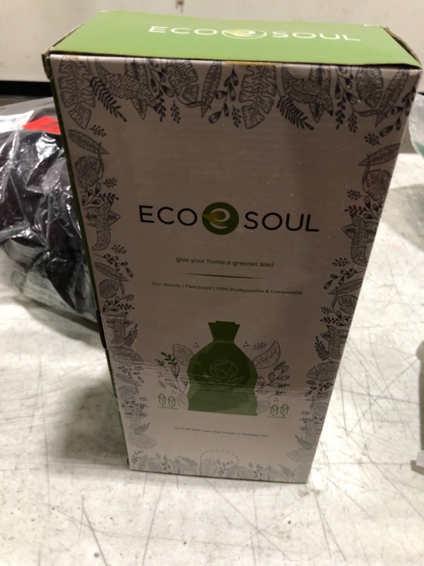 Photo 2 of ECO SOUL 100% Compostable Trash Bags| 13 Gallon | Set of 100 | Eco-friendly Bags for Garbage Bins | Heavy Duty & Leak-Resistant | Home, Office & Kitchen Use 13Gal-100Pack 100 Count (Pack of 1)