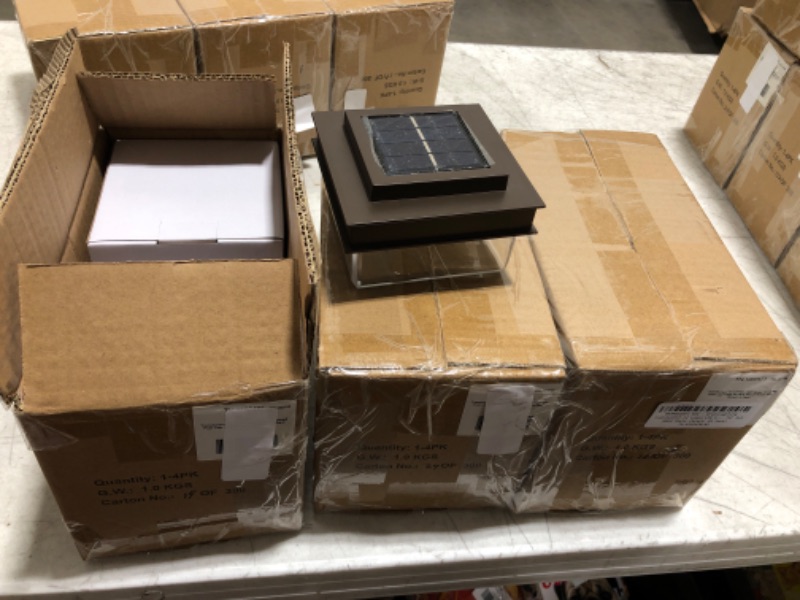 Photo 2 of 3 boxes of GreenLighting Translucent 12 Lumen LED Solar Powered Post Cap Light for Nominal 4x4 Wood Posts (total of 12 lights)