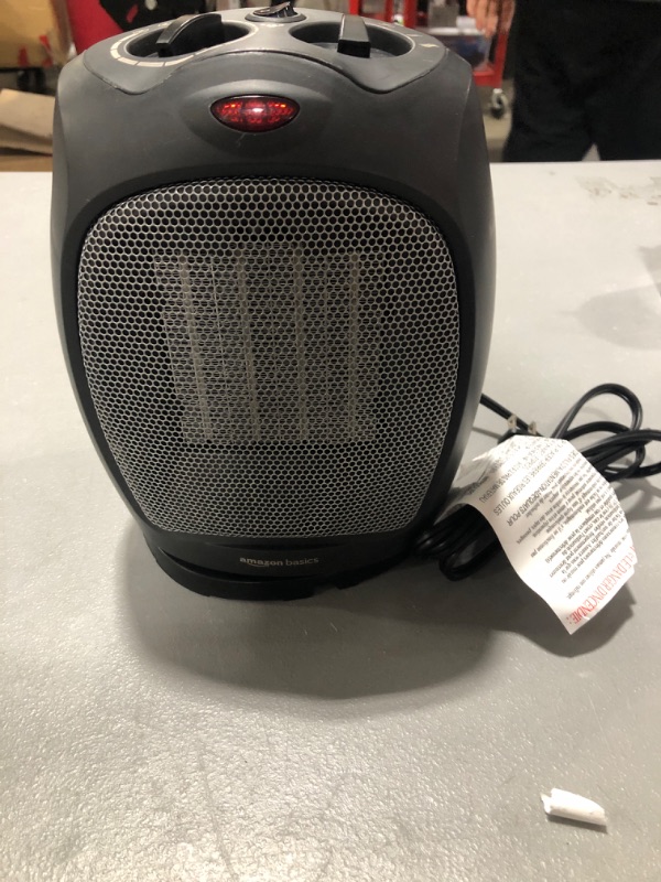 Photo 2 of 1500W Oscillating Ceramic Heater with Adjustable Thermostat, Black
