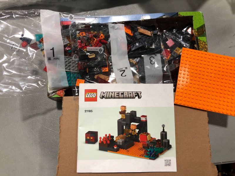 Photo 2 of LEGO Minecraft The Nether Bastion 21185 Building Toy Set for Kids, Boys, and Girls Ages 8+; Includes 2 Zombies and a Zombie Hunter; Fun Gaming Gift (300 Pieces), Multicolor