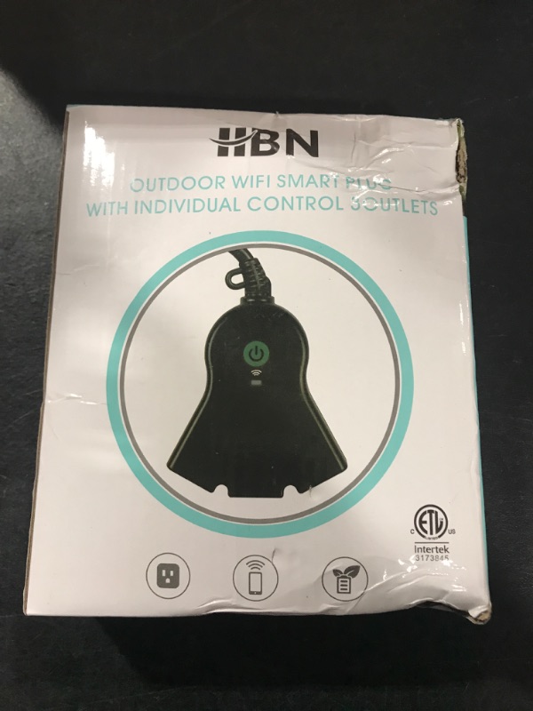 Photo 2 of HBN Outdoor Smart Plug, Wi-Fi Heavy Duty Outlet with 3 Independent Outlets, Compatible with Alexa and Google Assistant, IP44 Waterproof, Voice & Remote Control Outlet, No Hub Required, ETL Listed