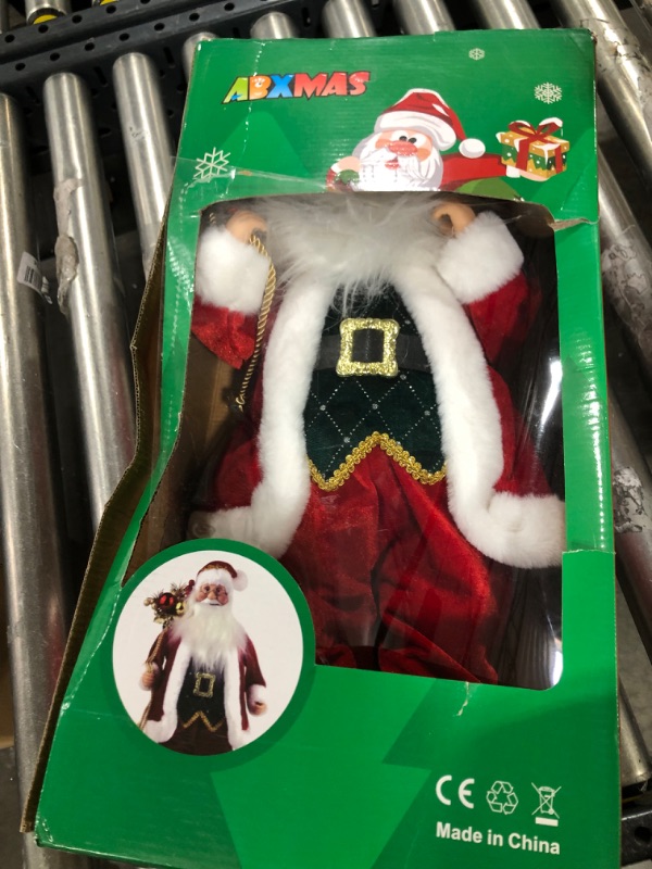 Photo 2 of ABXMAS Santa Claus Statue, Standing Santa Claus Collectible Figure with Gift Box, Suitable for Christmas Decorations Indoor Home Decor and Party Decoration?19.7in ? Dark Red