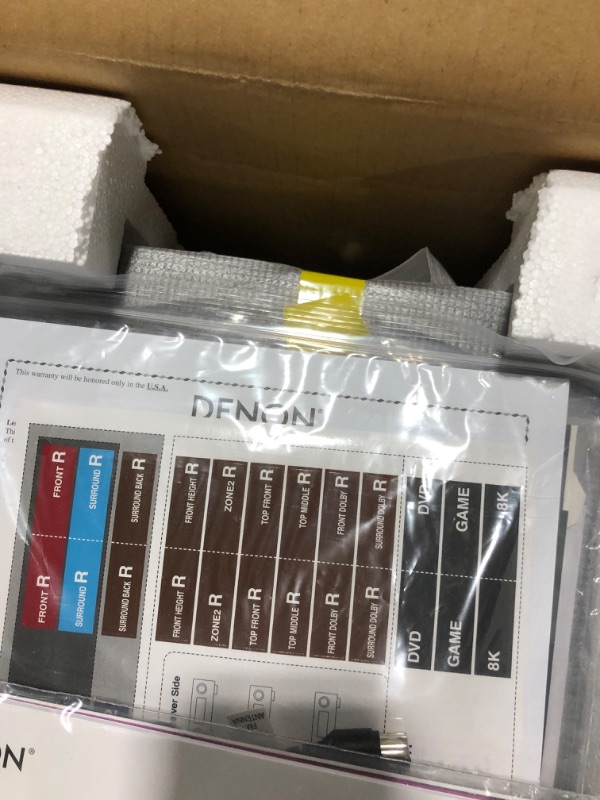 Photo 2 of Denon AVR-S960H 8K Ultra HD 7.2 Channel (90Watt X 7) AV Receiver 2020 Model - Built for Gaming, Music Streaming, 3D Audio & Video, Alexa + HEOS, Black (Discontinued by Manufacturer) AVR-S960H Receiver--MINOR BOX DAMAGE 