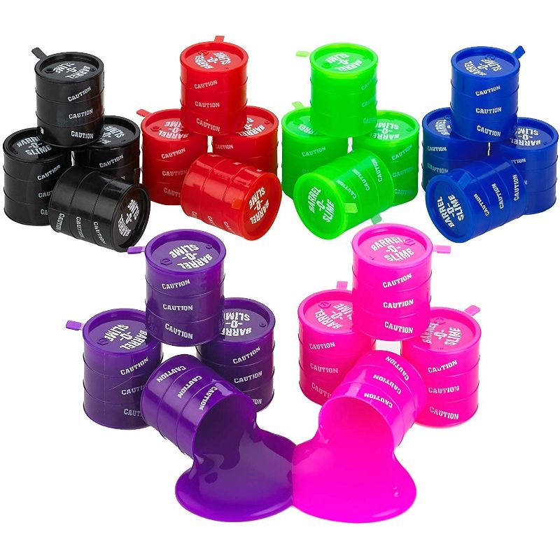 Photo 1 of Everything You Need | Kicko Small Barrel of Slime - 24 Pack Assorted Colors
