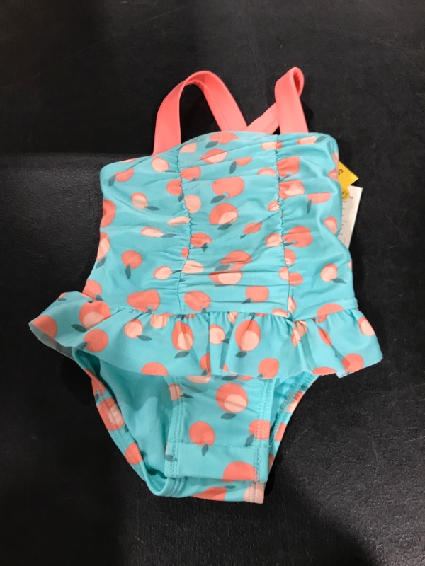 Photo 2 of Baby Girls' Fruit Print One Piece Swimsuit - Cat & Jack™ Peach Orange SIZE 0-3M