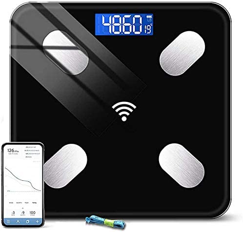 Photo 1 of Body Fat Scale with iOS and Android App, Smart BMI Scale Digital Wireless Bathroom Weight Scale, Body Composition Monitor Analyzer - Black
