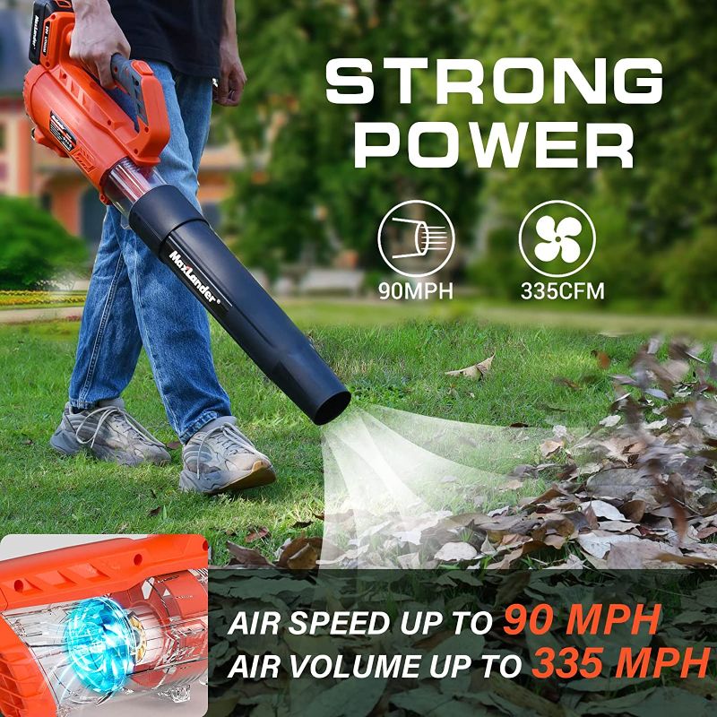 Photo 1 of MAXLANDER 3 in 1 Cordless Leaf Blower & Vacuum with Bag, Brushless Battery Powered Leaf Vacuum Mulcher 40V 170MPH 330CFM 5 Speeds Leaf Blowers for Lawn Care 2 Pcs 4.0Ah Battery & Charger Included Leaf Blower Vacuum Mulcher