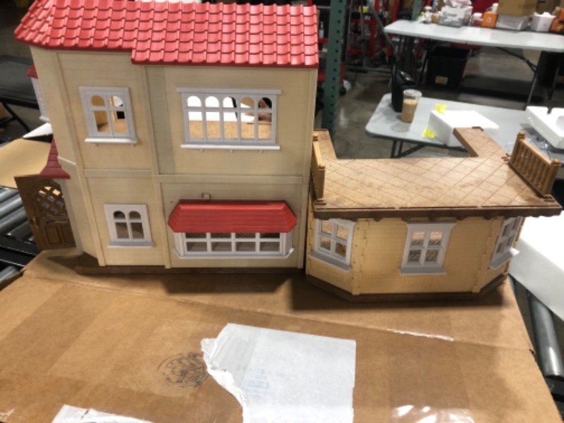 Photo 1 of Calico Critters Red Roof Grand Mansion Gift Set, Dollhouse Playset with 3 Figures, Furniture, Vehicle and Accessories