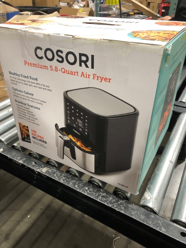 Photo 5 of COSORI Air Fryer Oven with Customizable Shake Reminder, Additional Accessories, Nonstick and Dishwasher-Safe Detachable Basket, 100 Paper Plus 1100+ Online Recipes, 5.8QT, Stainless Steel