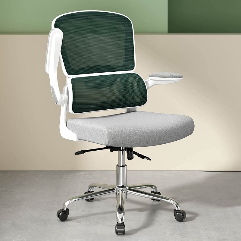 Photo 1 of Logicfox Ergonomic Office Chair, Breathable Mesh Chair with Adjustable Height, Computer Chair with a Double Lumbar Support and Flip-up Arms, Home Office Desk Chair with 90°-130° Tilt Function
