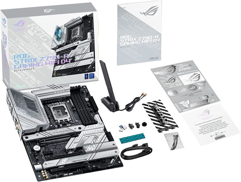 Photo 1 of ASUS ROG Strix Z790-A Gaming WiFi D4 LGA1700(Intel®13th&12th Gen) ATX Gaming Motherboard(16+1 Power Stages,DDR4,4xM.2 Slots, PCIe® 5.0,WiFi 6E,USB 3.2 Gen 2x2 Type-C® with PD 3.0 up to 30W)
