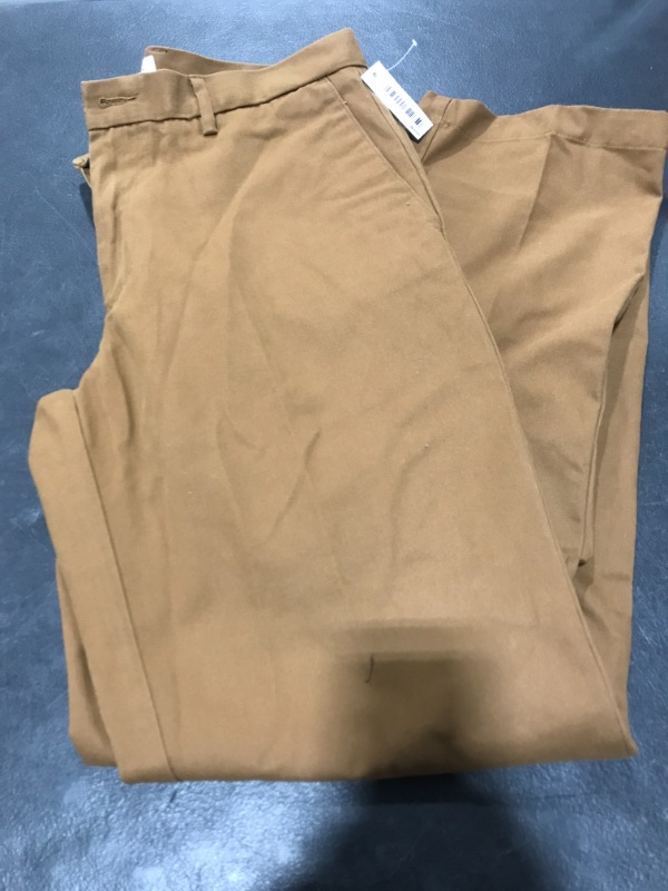 Photo 2 of Amazon Essentials Men's Classic-Fit Wrinkle-Resistant Flat-Front Chino Pant (Available in Big & Tall) 32W x 32L Dark Khaki Brown