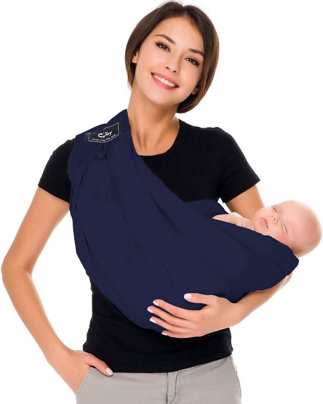 Photo 1 of Baby Carrier by Cuby, Natural Cotton Baby Sling Baby Holder Extra Comfortable for Easy Wearing Carrying of Newborn, Infant Toddler and Ideal for Baby Registry, Nursing,Breastfeeding (Aegean Sea)