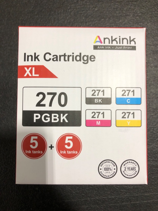 Photo 2 of Ankink Ink Cartridge Canon PGI 270XL CLI 271XL Black Color Combo 10 Pack 270 271 XL Pixma MG5720 MG6820 MG6821 MG7720 TS5020 TS6020 TS8020 TS9020 Printers(PGI270 PGBK CLI271 Black,Cyan,Magenta,Yellow)