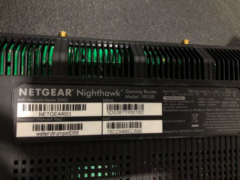 Photo 3 of NETGEAR Nighthawk Pro Gaming XR500 Wi-Fi Router with 4 Ethernet Ports and Wireless Speeds Up to 2.6 Gbps, AC2600, Optimized for Low Ping ---- ?2.2 x 12.7 x 9.6 inches
