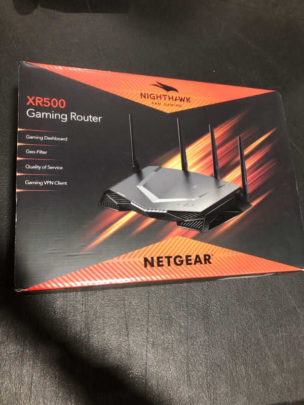 Photo 9 of NETGEAR Nighthawk Pro Gaming XR500 Wi-Fi Router with 4 Ethernet Ports and Wireless Speeds Up to 2.6 Gbps, AC2600, Optimized for Low Ping ---- ?2.2 x 12.7 x 9.6 inches
