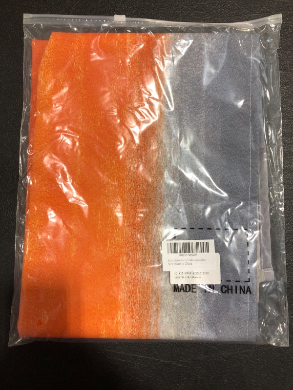 Photo 1 of Advancey Rod Pocket Window Valances Curtains for Kitchen Gray and Orange Abstract Texture Thermal Insulated Window Treatment Tier Valance Curtain for Bathrooms 54x18 inch. 