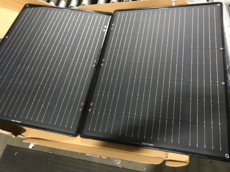 Photo 3 of ECO-WORTHY 100W Portable Solar Panel, Foldable Solar Panel Kit with Adjustable Kickstand for Power Station Camping RV Tarvel Trailer