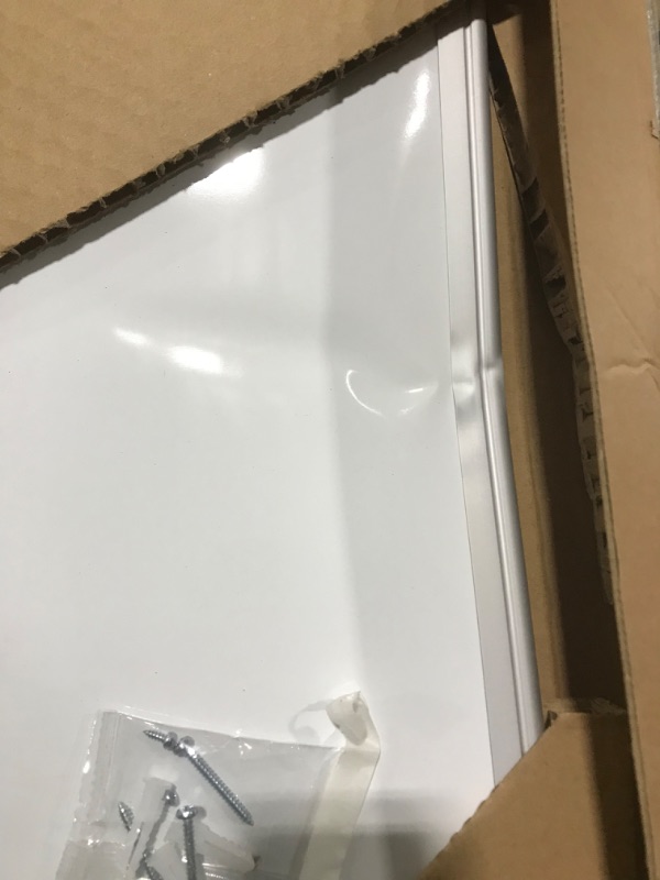 Photo 1 of Amazon Basics Magnetic Dry Erase White Board, 24 x 18-Inch Whiteboard - Silver Aluminium Frame 18"x24" Magnetic, Aluminum Frame