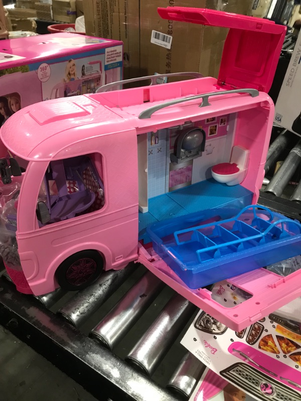 Photo 2 of Barbie Camper Playset With Barbie Accessories, Pool And Furniture, Rolling Vehicle With Campsite Transformation??? [Amazon Exclusive]