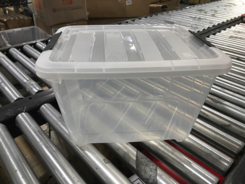 Photo 1 of 19 Qt Clear Plastic Storage Box with Latch- 1 
