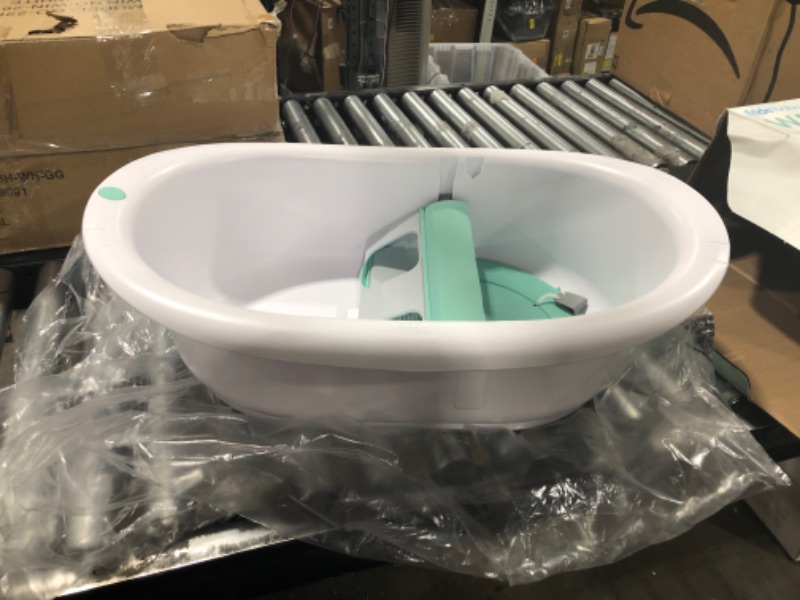 Photo 2 of 4-in-1 Grow-with-Me Bath Tub by Frida Baby Transforms Infant Bathtub to Toddler Bath Seat with Backrest for Assisted Sitting in Tub