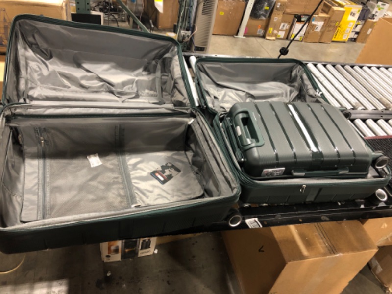 Photo 2 of FIGESTIN Luggage Sets, 3 Piece Hardside Luggage Set Clearance Suitcase Set with Spinner Wheels TSA Lock 20''/24''/28'' Army Green ArmyGreen