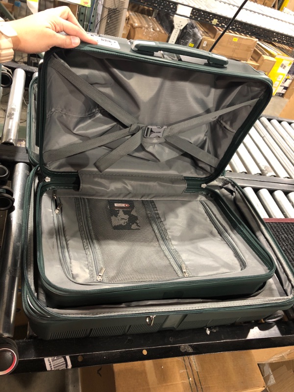 Photo 3 of FIGESTIN Luggage Sets, 3 Piece Hardside Luggage Set Clearance Suitcase Set with Spinner Wheels TSA Lock 20''/24''/28'' Army Green ArmyGreen