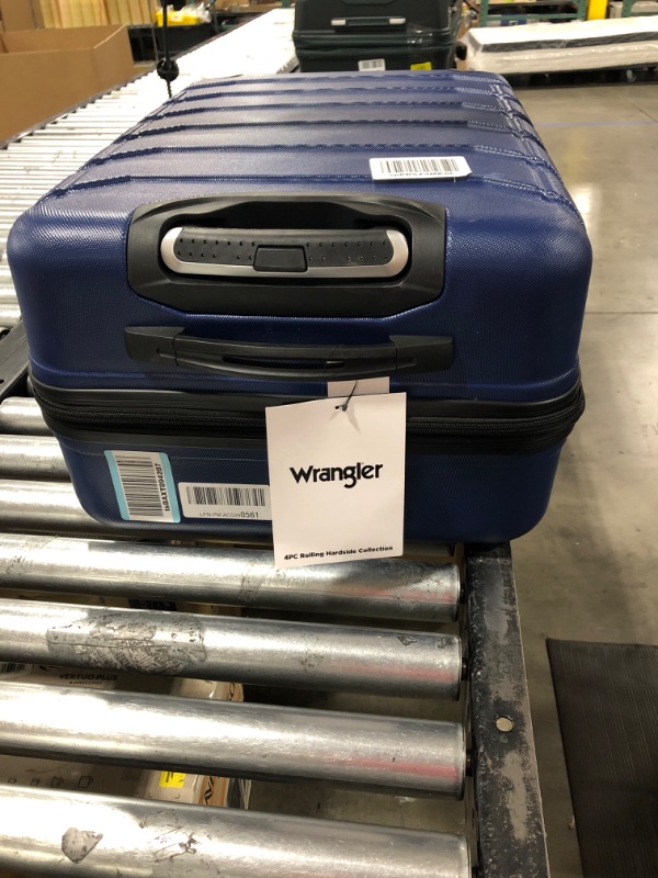 Photo 3 of Wrangler 4 Piece Luggage and Packing Cubes Set, Blue