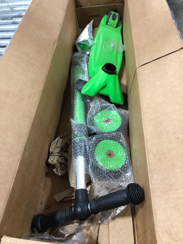 Photo 1 of Allek Kick Scooter B03, Lean 'N Glide 3-Wheeled Push Scooter with Extra Wide PU Light-Up Wheels, Any Height Adjustable Handlebar and Strong Thick Deck for Children from 3-12yrs (Lime Green)
