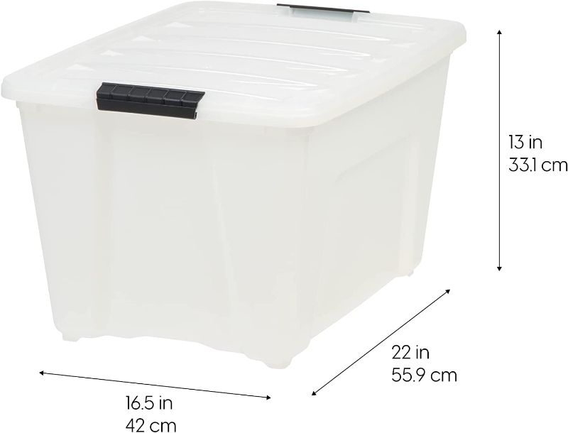 Photo 1 of IRIS USA 53 Qt. Plastic Storage Container Bin 4 PCS AND ONE Secure Lid