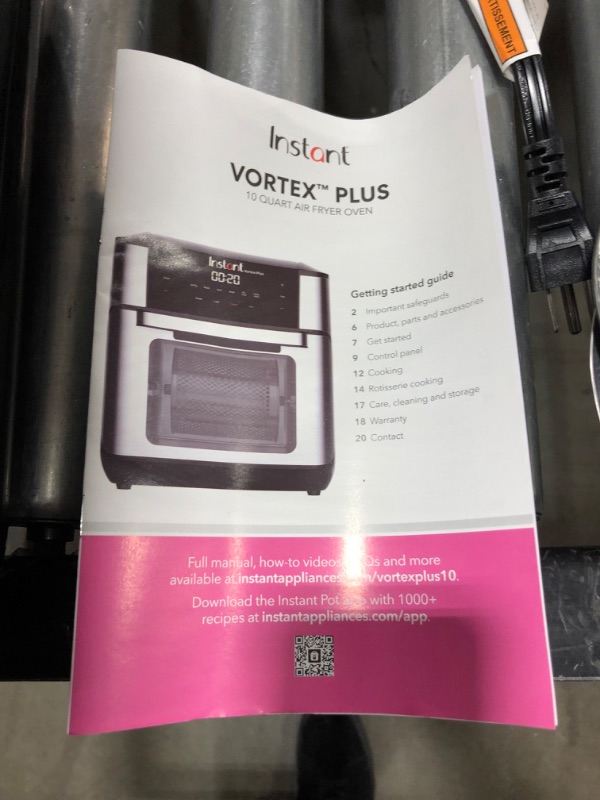 Photo 1 of Instant Vortex Plus 10-Quart Air Fryer, From the Makers of Instant Pot, 7-in-10 Functions, with EvenCrisp Technology, App with over 100 Recipes, Stainless Steel
