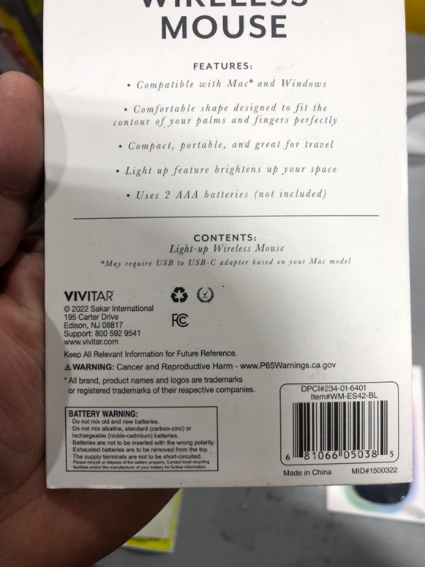 Photo 1 of Vivitar - Light up - Wireless Mouse- BRAND NEW
(pack of 2)