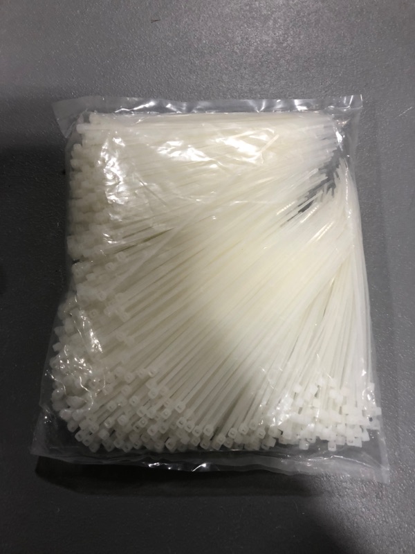 Photo 2 of 1000 Pack 6 Inch Bulk KOOWIN Nylon Plastic Cable Zip Ties Small Wire Wraps White 6 inch 18 lb (1000 pcs) White