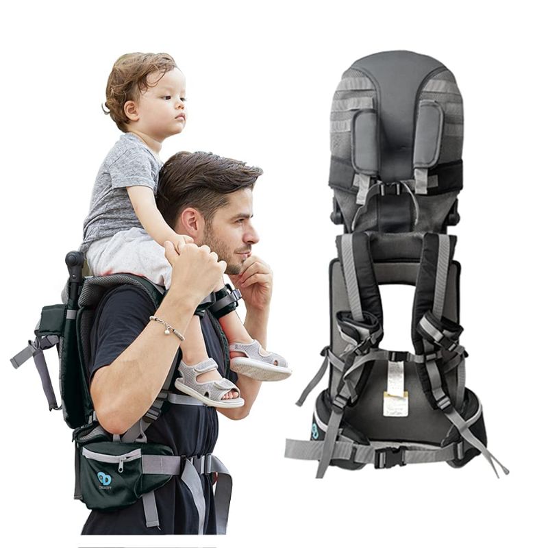 Photo 1 of Baby Shoulder Carrier 360° Foldable Shoulder Saddle Backpack Ergonomic Child Hiking Seat Baby Ankle Straps Hands Free Backpacks Holds 50 Pound Ideal for Children Between 6 Months-2 Years Old
