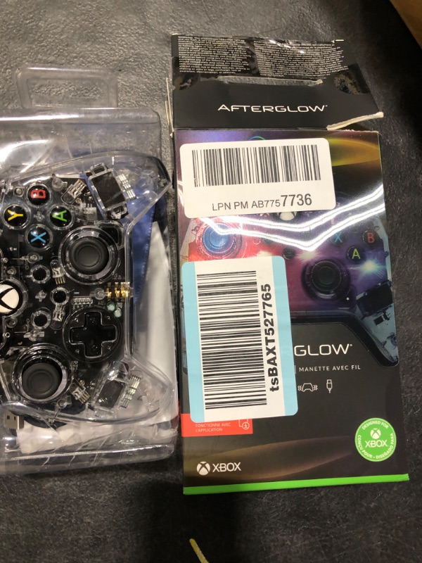 Photo 3 of Afterglow LED Wired Game Controller - RGB Hue Color Lights - USB Connector - Audio Controls - Dual Vibration Gamepad- Xbox Series X|S, Xbox One, PC