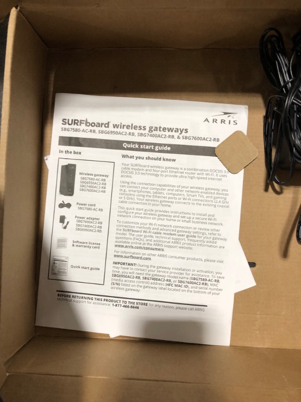 Photo 4 of ARRIS SURFboard SBG7400AC2 DOCSIS 3.0 Cable Modem & AC2350 Wi-Fi Router | Approved for Comcast Xfinity, Cox, Charter Spectrum & more | Four 1 Gbps Ports | 800 Mbps Max Internet Speeds
