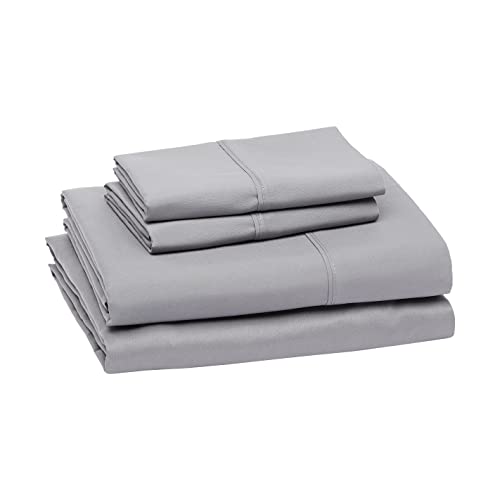 Photo 1 of Amazon Basics Lightweight Super Soft Easy Care Microfiber Bed Sheet Set with 14-Inch Deep Pockets - Full, Dark Gray
