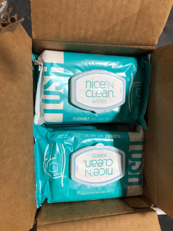 Photo 2 of 
Nice 'N Clean Adult Flushable Wipes (8 x 42 Count) | Personal Cleansing Wipes Made from Plant-Based Fibers | Infused with Aloe & Vitamin E
