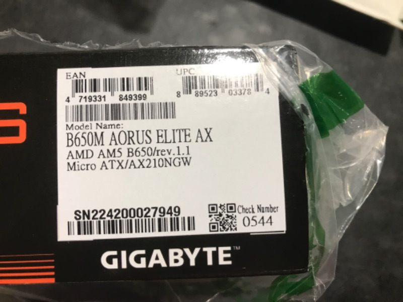 Photo 5 of GIGABYTE B650M AORUS Elite AX (AM5/ LGA 1718/ AMD B650/ Micro-ATX/ 5-Year Warranty/ DDR5/ 2* M.2/ PCIe 5.0/ USB 3.2 Gen2X2 Type-C/Intel 2.5GbE LAN/Q-Flash Plus/EZ-Latch/Gaming Motherboard) B650 B650M AORUS ELITE AX Bundle