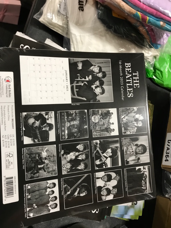 Photo 2 of 2023 Beatles Monthly Wall Calendar by Red Robin Calendars 12" x 12"