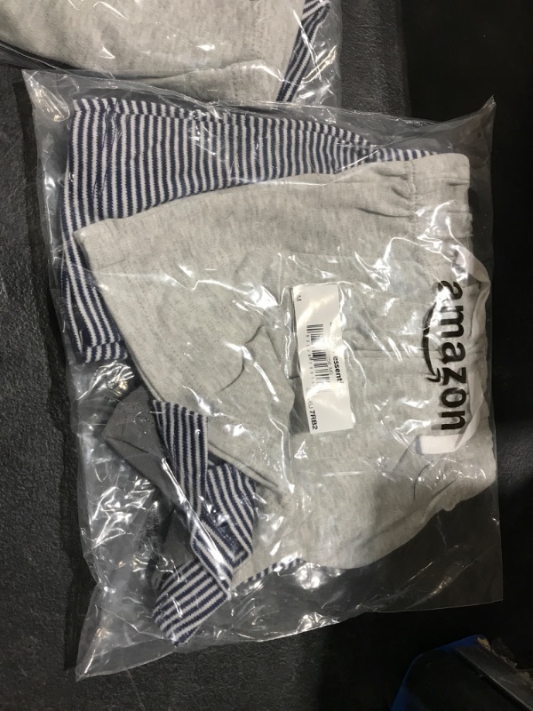 Photo 1 of Amazon Essentials Unisex Babies' Cotton Pull-On Shorts, Multipacks 3 Black/Grey, Stripe 3-6 Months