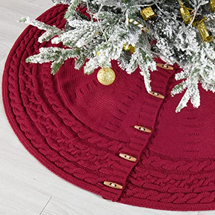 Photo 1 of 60 INCH CHRISTMAS SKIRT BURGUNDY RED 