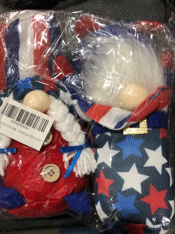 Photo 2 of 2Pcs valentine gnomes Mr & Mrs Patriotic Gnomes Plush Decorations, Handmade 4th of July Gnomes Ornaments for Independence Day Memorial Day Fourth of July Party Home Decor Tiered Tray Decorations