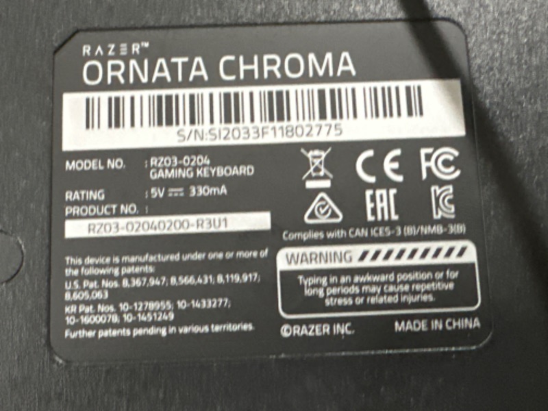 Photo 4 of Razer Ornata V3 Gaming Keyboard: Low-Profile Keys - Mecha-Membrane Switches - UV-Coated Keycaps - Backlit Media Keys - 10-Zone RGB Lighting - Spill-Resistant - Magnetic Wrist Wrest - Classic Black