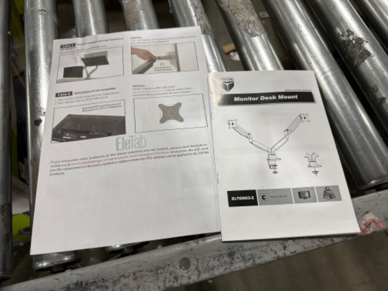 Photo 3 of EleTab Dual Monitor Mount Stand Full Motion Swivel Gas Spring LCD Arm Fits for 2 Computer Screens 13 to 32 inches - Each Arm Holds up to 19.8 lbs