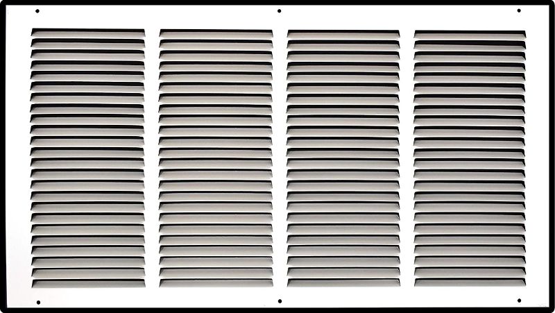 Photo 1 of 24"W x 12"H [Duct Opening Size] Steel Return Air Grille (AGC Series) Vent Cover Grill for Sidewall and Ceiling, White | Outer Dimensions: 25.75"W X 13.75"H for 24x12 Duct Opening