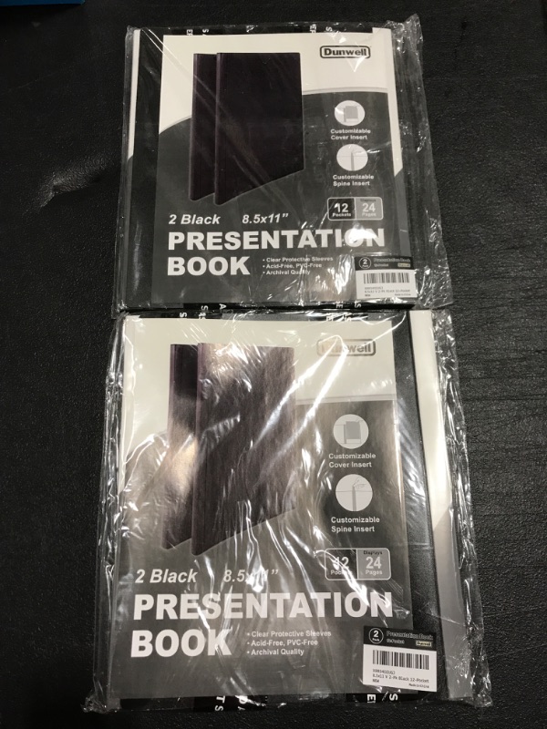 Photo 2 of LOT OF 2 - 2 PACK PRESENTATION BOOK. 12 POCKET. BLACK. 