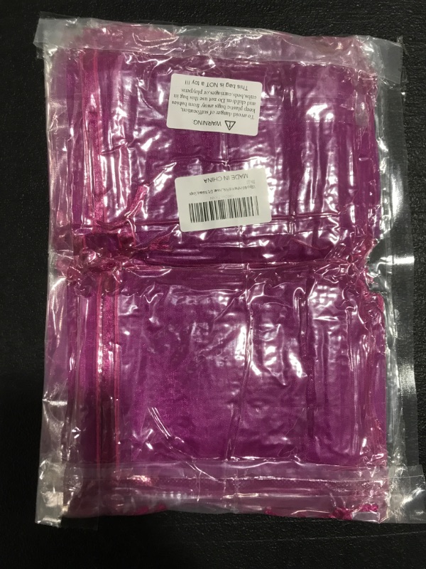 Photo 2 of 100pcs 4x6 Inches Hot Pink Sheer Organza Drawstring Bags, Mixed Color Mesh Organza Wedding Birthday Party Favor Bags, Candy Bags, Jewelry Gift Pouch Bags for Bridal or Baby Shower, Gift, Makeup 100pcs Hot Pink Organza Bags 4x6 Inches